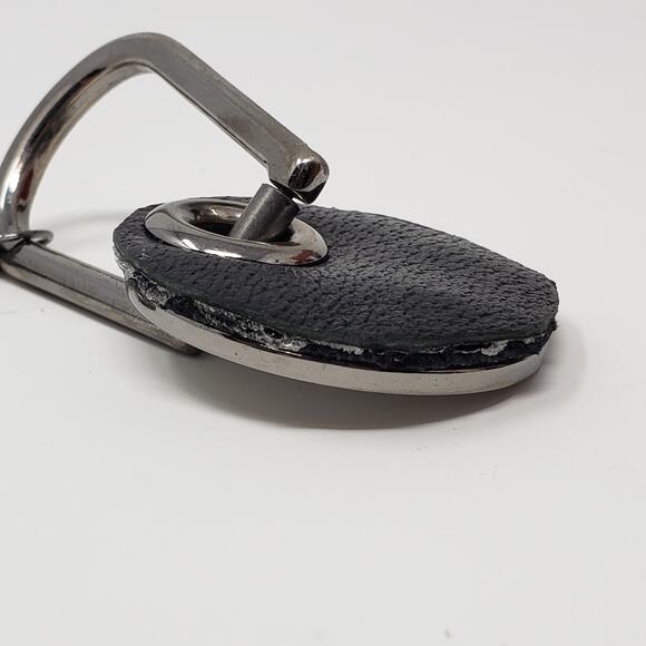 Gucci Black Chrome + Black Leather Repurposed Handcrafted Keychain - Picture 4 of 13